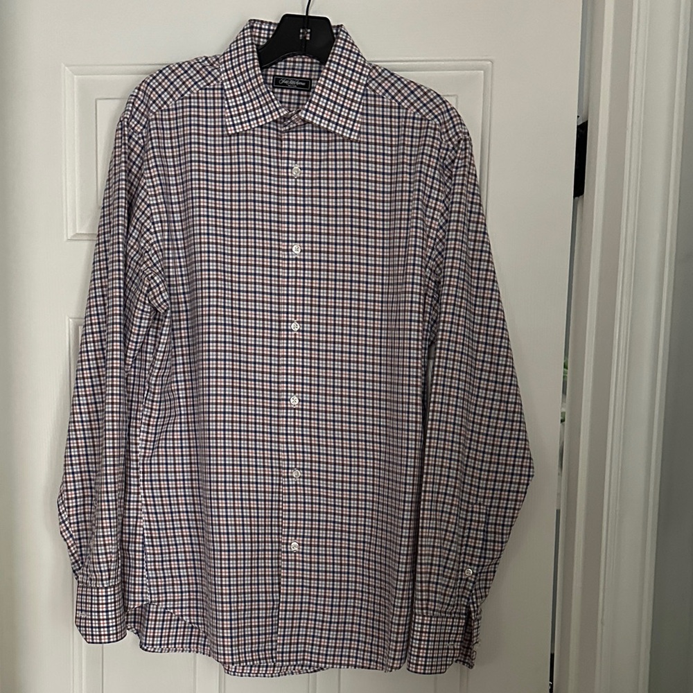 Saks Fifth Avenue Multicolor Checkered Dress Shirt